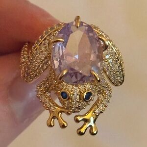 Kate Spade Purple Gold Frog Ring